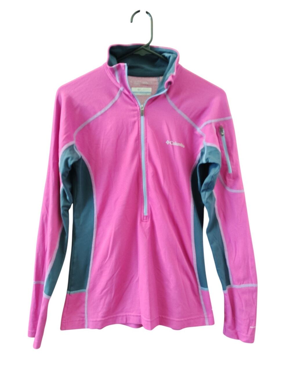 Columbia Jacket Size Small Women's S Fushia Pink Grey Lightweight 3/4 Athletic